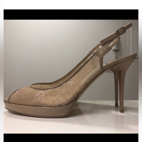 Jimmy Choo Lace Slingback Heels, 42 - Picture 1 of 7